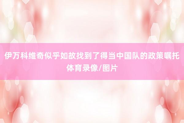 伊万科维奇似乎如故找到了得当中国队的政策嘱托体育录像/图片