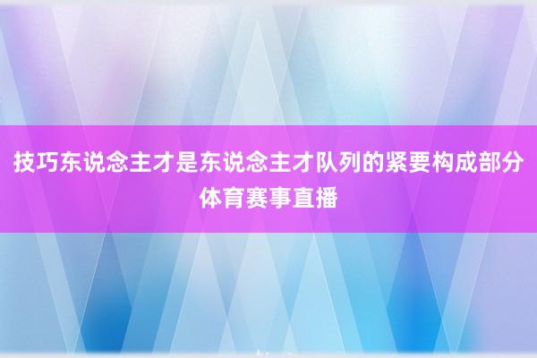 技巧东说念主才是东说念主才队列的紧要构成部分体育赛事直播