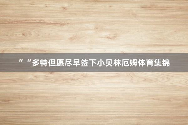 ”“多特但愿尽早签下小贝林厄姆体育集锦