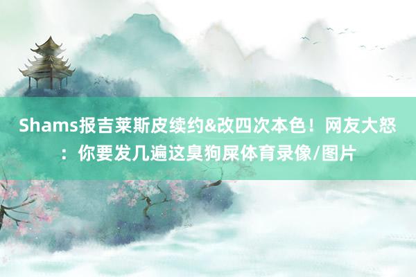 Shams报吉莱斯皮续约&改四次本色！网友大怒：你要发几遍这臭狗屎体育录像/图片