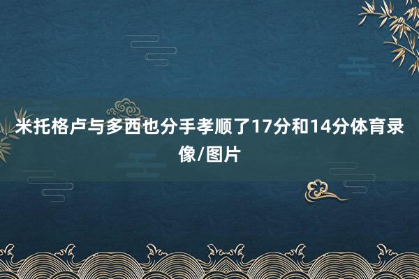 米托格卢与多西也分手孝顺了17分和14分体育录像/图片
