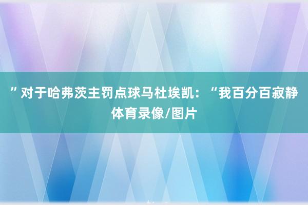 ”对于哈弗茨主罚点球马杜埃凯：“我百分百寂静体育录像/图片
