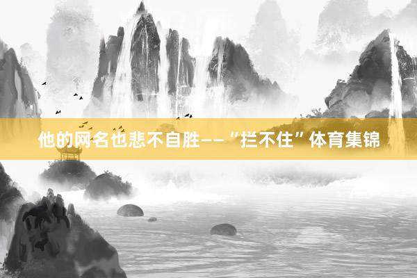 他的网名也悲不自胜——“拦不住”体育集锦