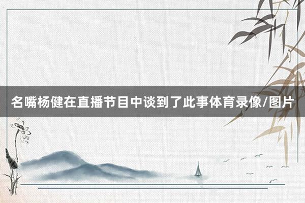 名嘴杨健在直播节目中谈到了此事体育录像/图片